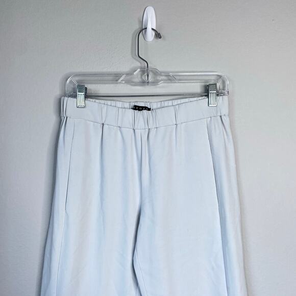 THEORY Korene Trinity 2 Slim Crop Pants Pull On Elastic Waist White Size Small - Picture 3 of 8